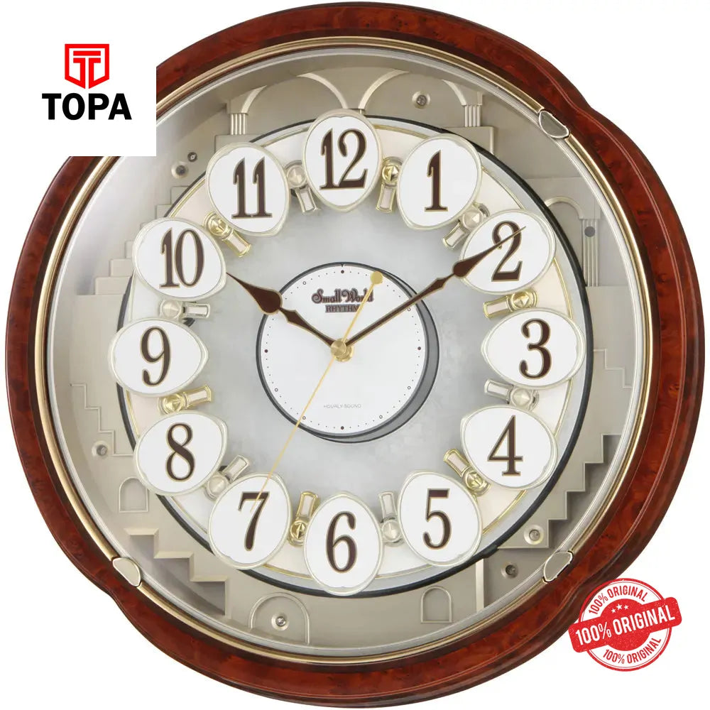 Rhythm 4MH828WD23 Melody Wooden Wall Clock - Topa
