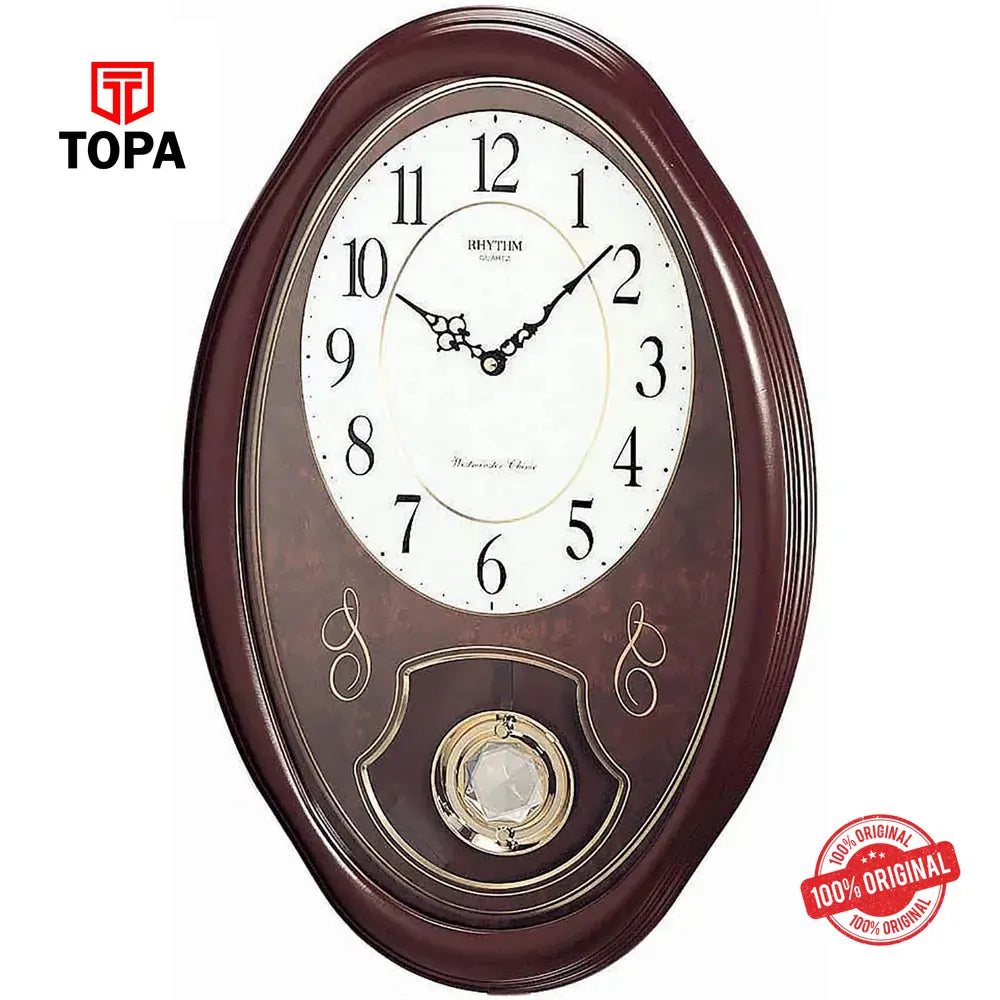 Rhythm CMJ320NR06 Chime Wooden Wall Clock - Topa