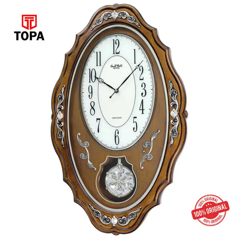 Rhythm CMJ462CR06 Wooden Pendulum Wall Clock - Topa