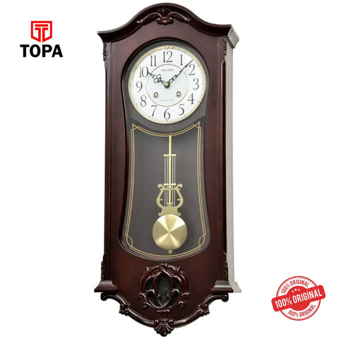 Rhythm CMJ562NR06 Wooden Pendulum Wall Clock - Topa