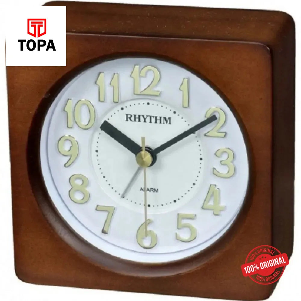 Rhythm CRE962BR06 Beep Alarm Wooden Clock - Topa