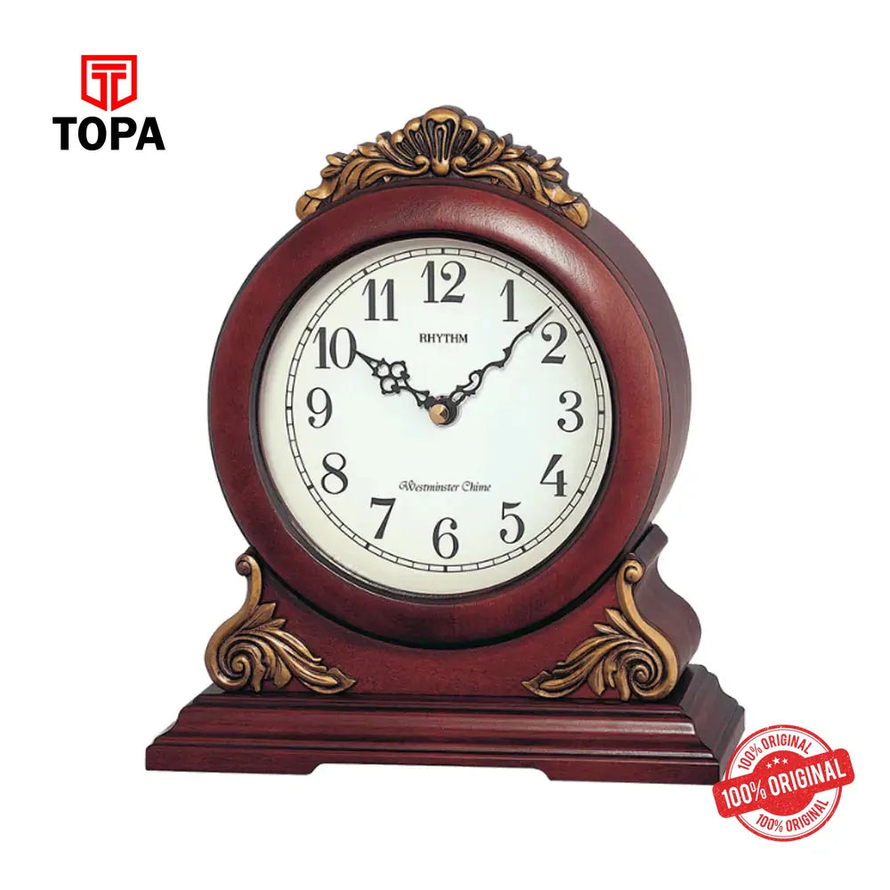 Rhythm CRH114FR06 Wooden Table Clock - Topa