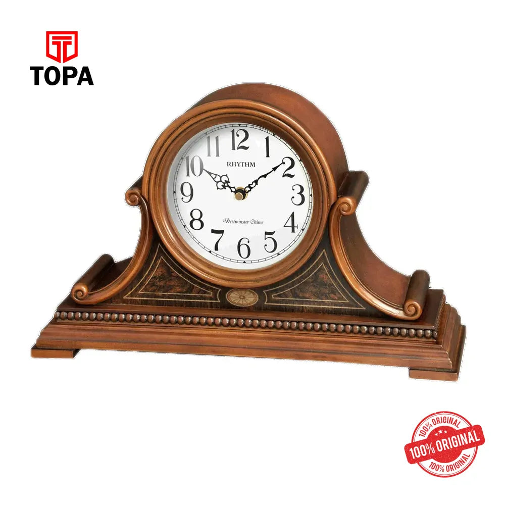 Rhythm CRH262NR06 Wooden Table Clock - Topa