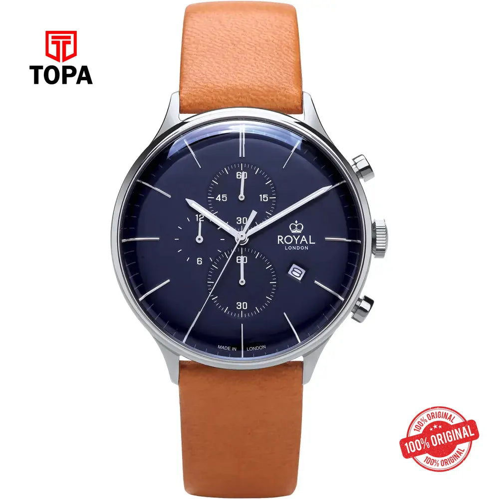 Royal London 41383-03 Leather Band Men Watch - Topa