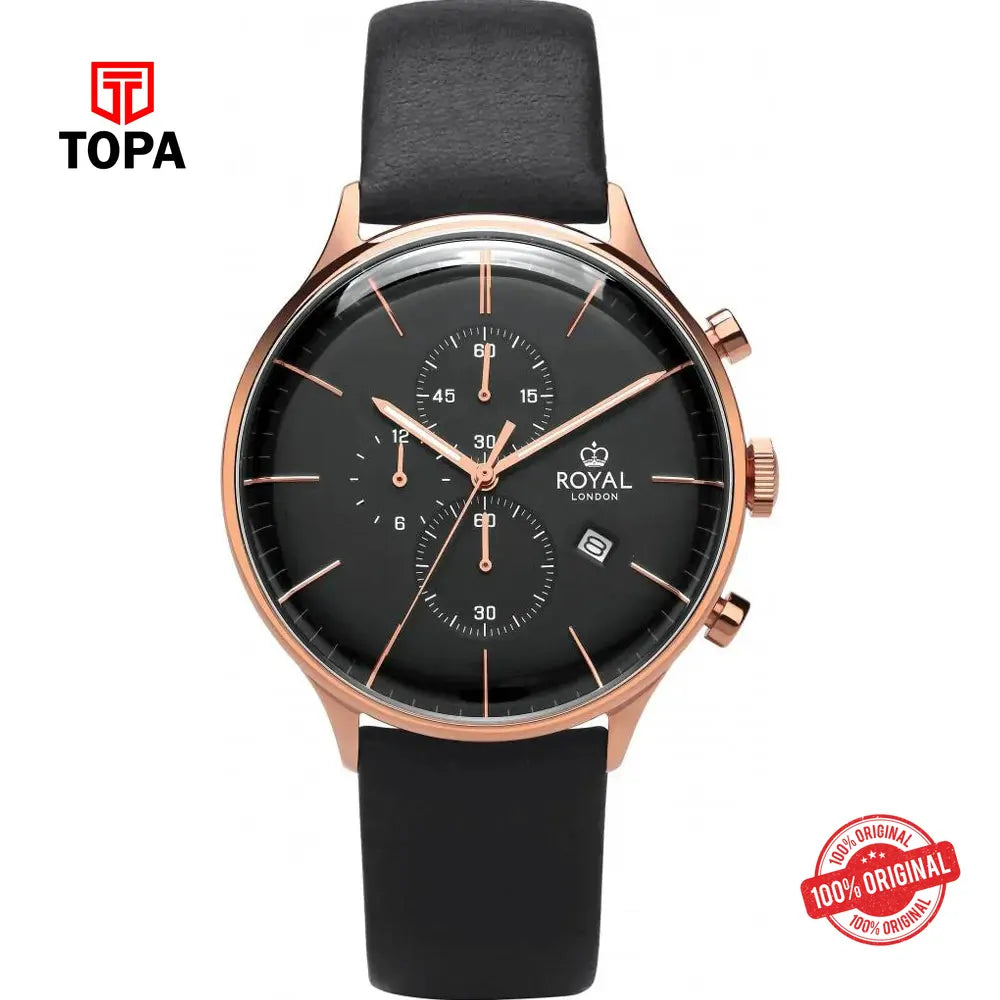 Royal London 41383-06 Leather Band Men Watch - Topa