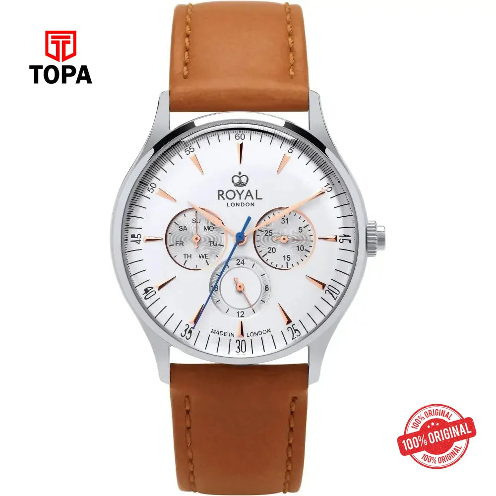 Royal London 41409-03 Leather Band Men Watch - Topa
