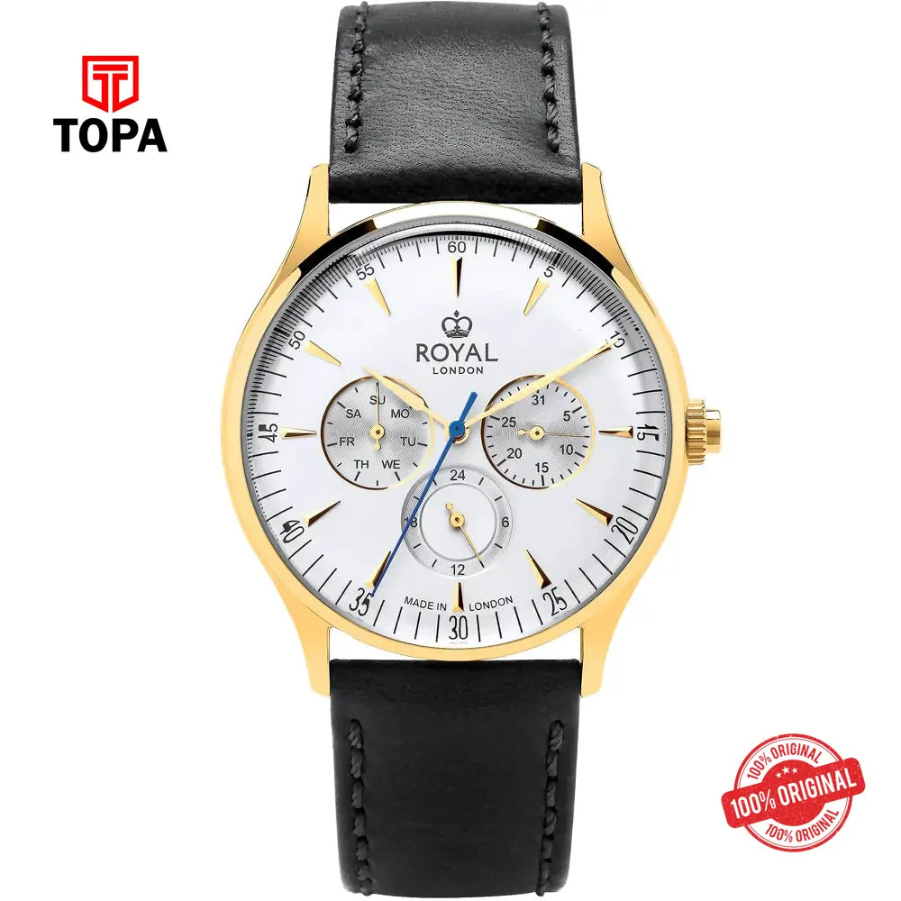Royal London 41409-04 Leather Band Men Watch - Topa