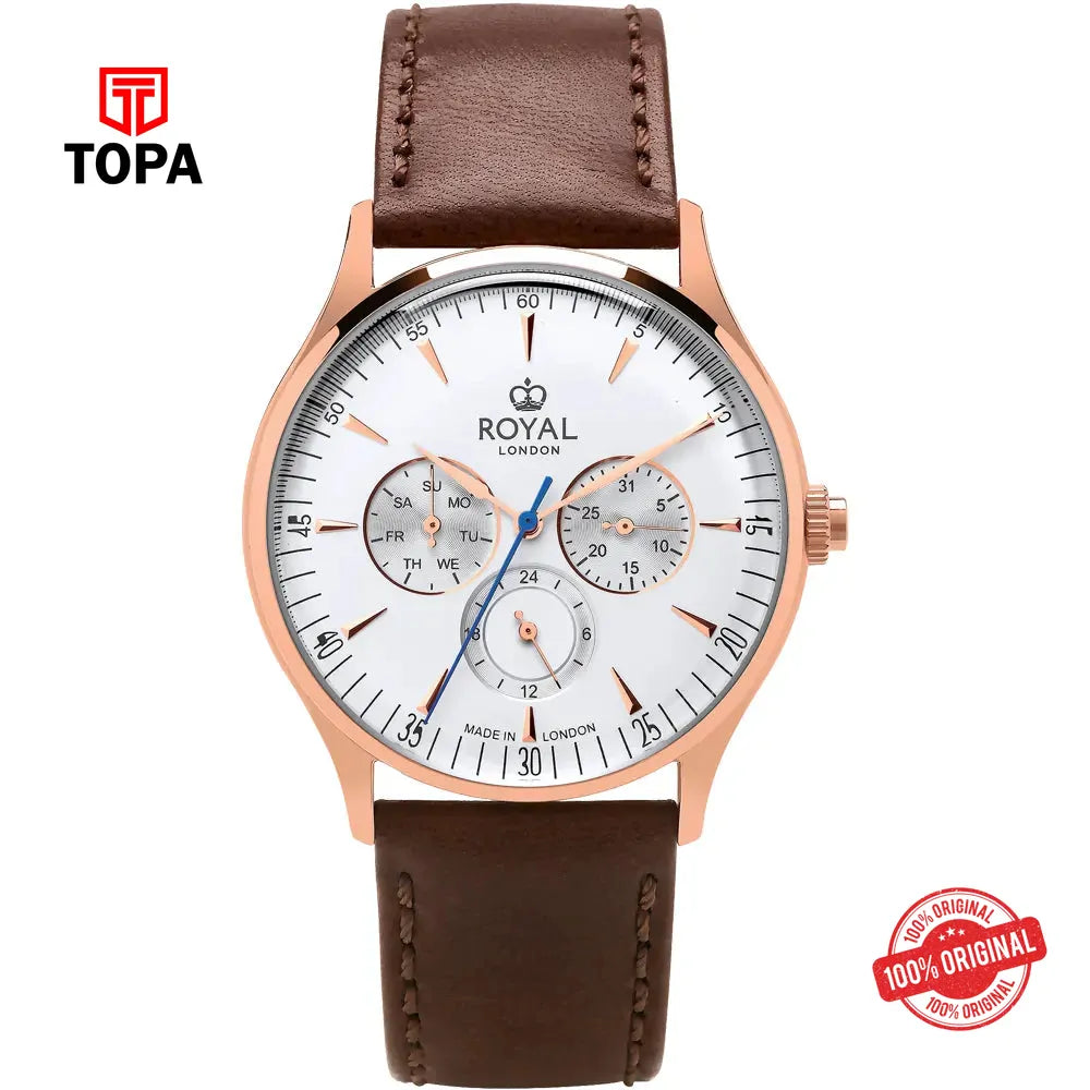 Royal London 41409-06 Leather Band Men Watch - Topa