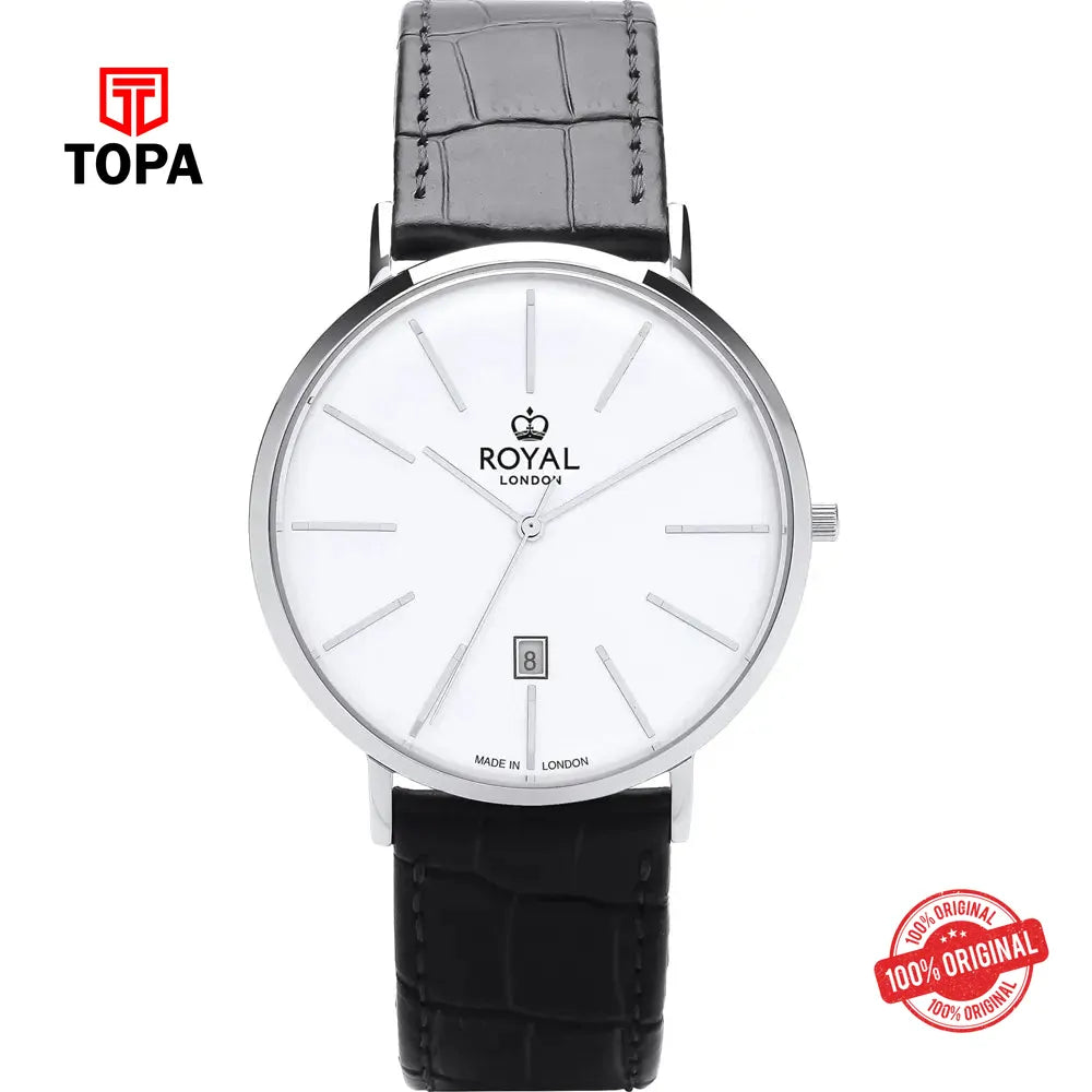 Royal London 41420-01 Leather Band Men Watch - Topa