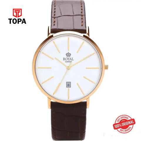Royal London 41420-02 Leather Band Men Watch - Topa