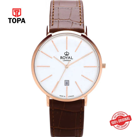 Royal London 41420-03 Leather Band Men Watch - Topa