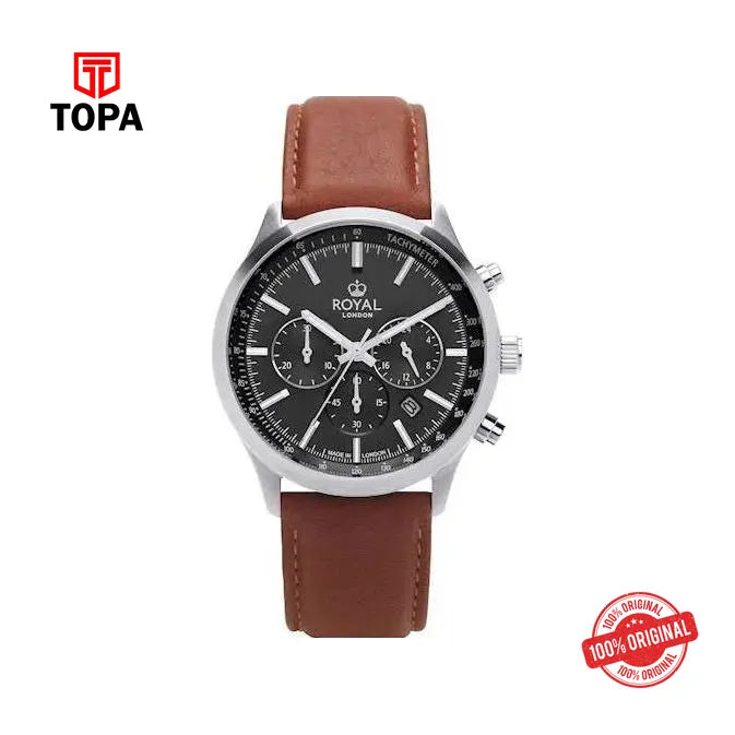 Royal London 41454-01 Leather Band Men Watch - Topa