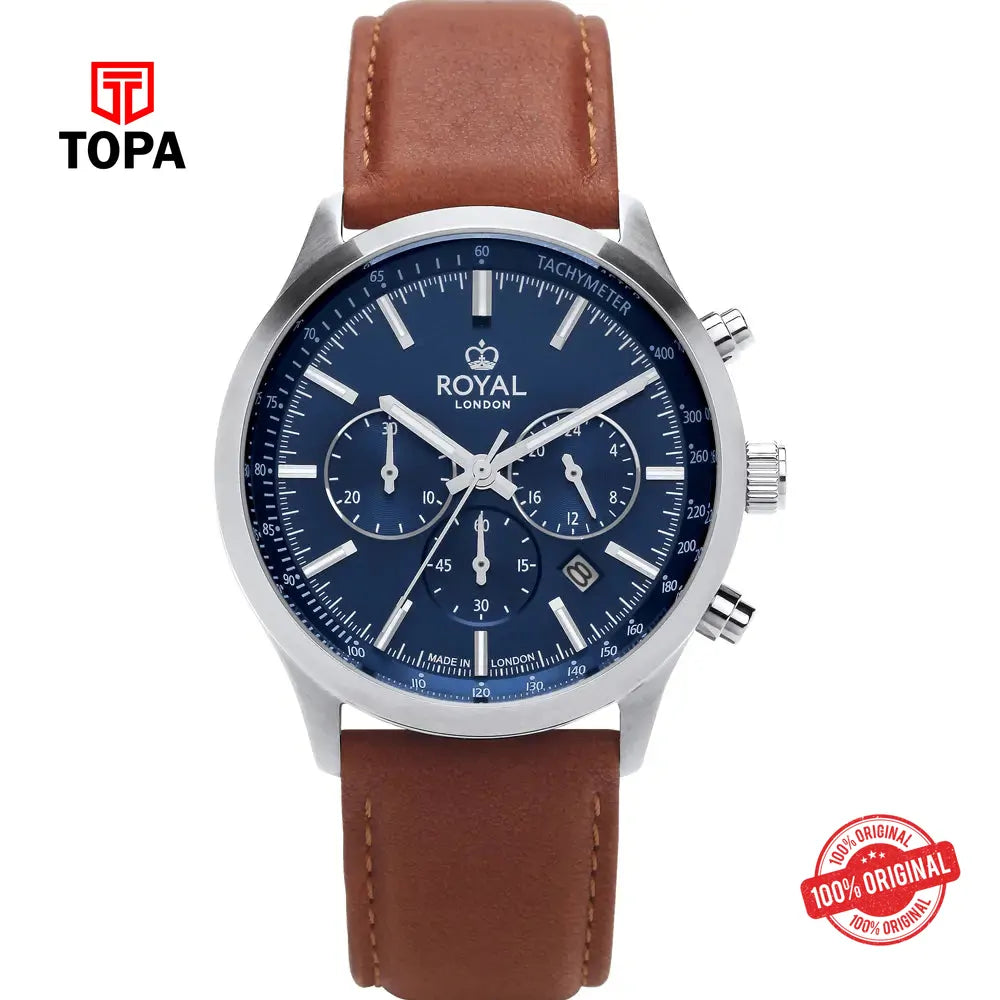 Royal London 41454-02 Leather Band Men Watch - Topa
