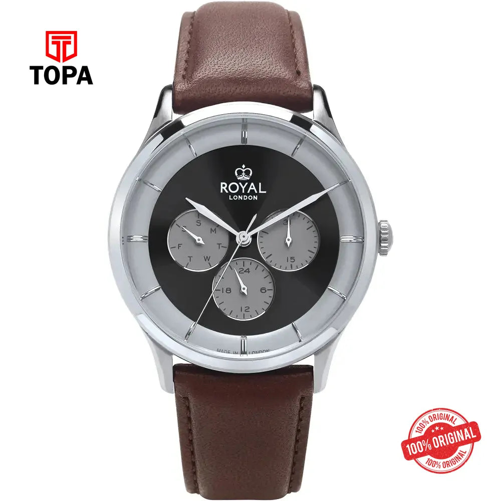 Royal London 41483-01 Leather Band Men Watch - Topa