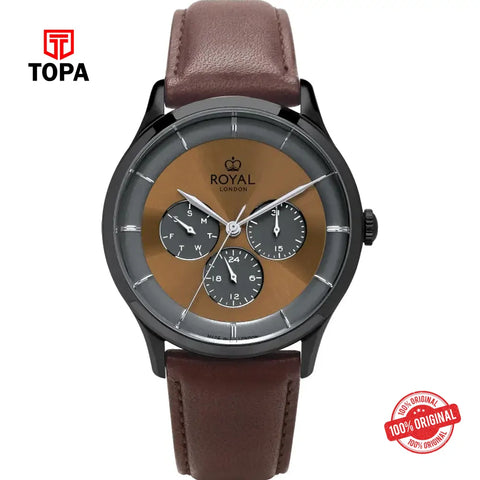Royal London 41483-04 Leather Band Men Watch - Topa