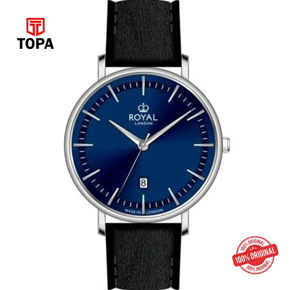 Royal London 41516-03 Leather Band Men Watch - Topa