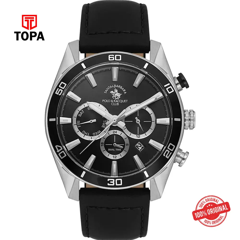 Santa Barbara Polo SB.1.10627-1 Leather Band Men Watch - Topa
