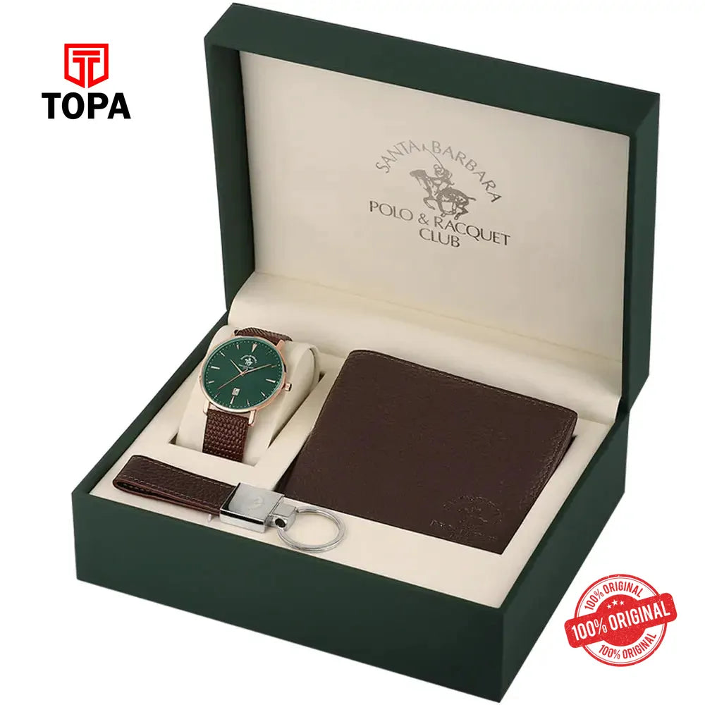 Santa Barbara Polo SB.8.10009-6 Men Watch Gift Set - Topa