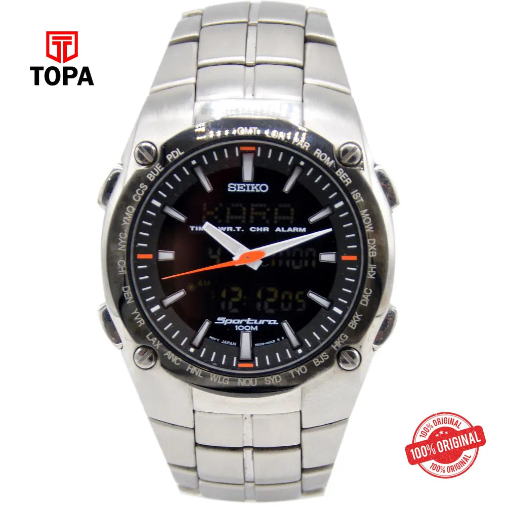 Seiko Sportura H023-00C0 (02936) Pre-Owned Metal Band Men Watch - Topa