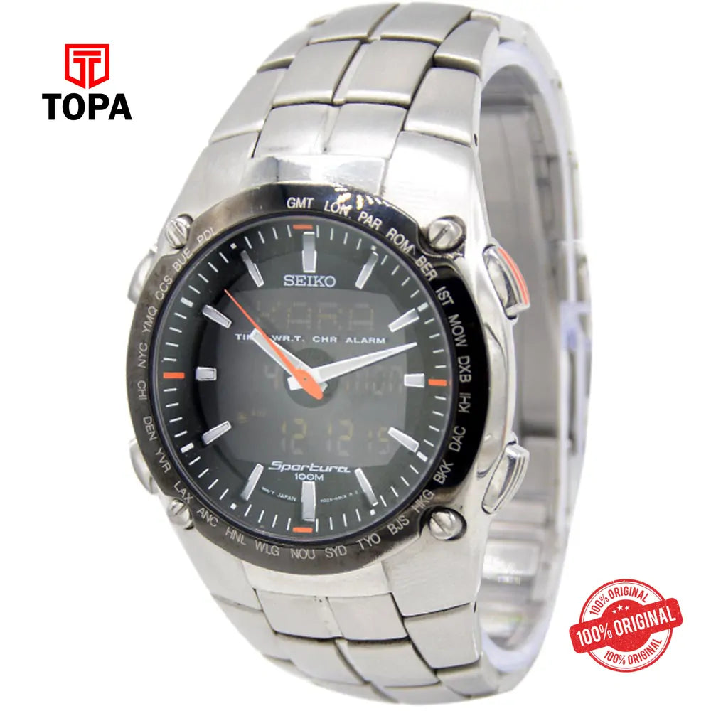 Seiko Sportura H023-00C0 (02936) Pre-Owned Metal Band Men Watch - Topa