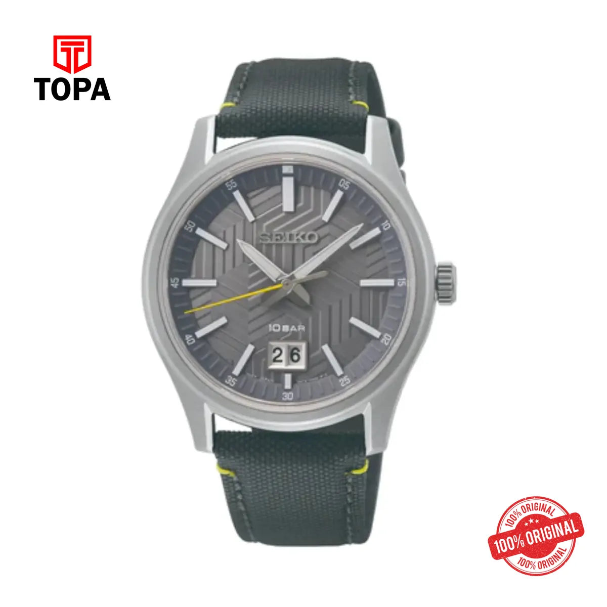 Seiko SUR543P1 Quartz Grey Dial Stainless Steel Watch - Topa