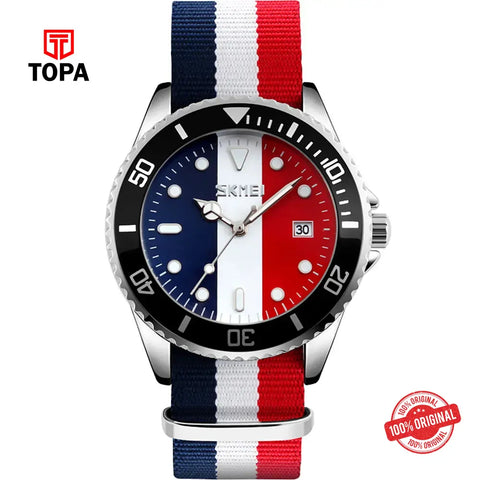 Skmei 9133-CH-Multi Color Nylon Band Men Watch - Topa