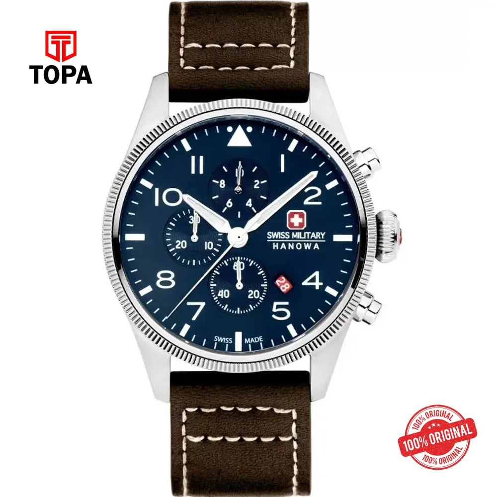 Swiss Military Hanowa SMWGC0000402 Leather Band Men Watch - Topa