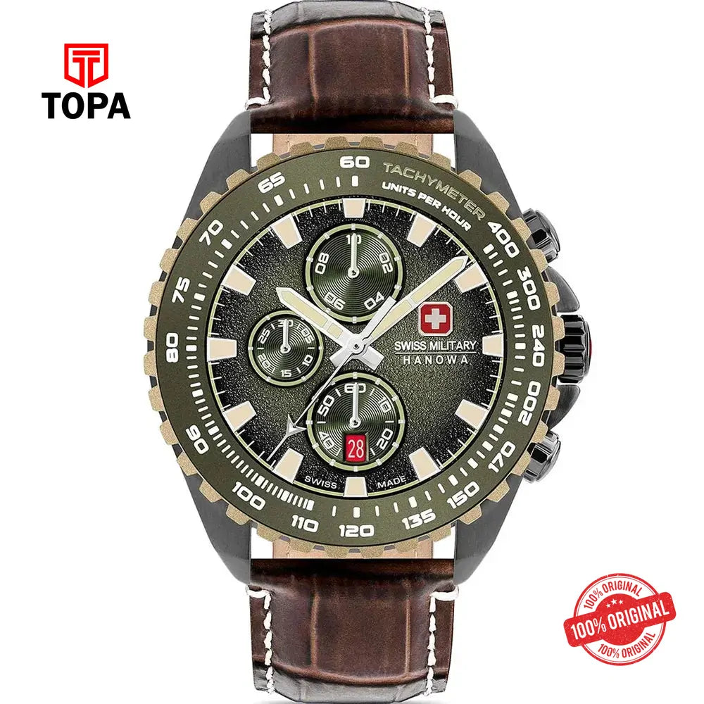 Swiss Military Hanowa SMWGC0001840 Leather Band Men Watch - Topa