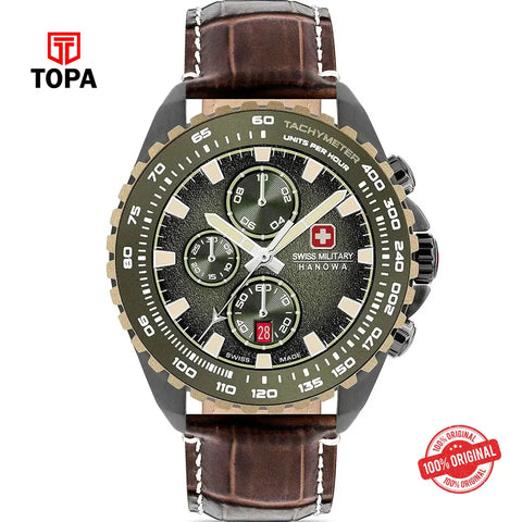 Swiss Military Hanowa SMWGC0001840 Leather Band Men Watch - Topa