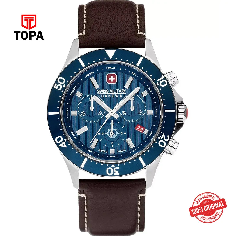Swiss Military Hanowa SMWGC2100706 Leather Band Men Watch - Topa