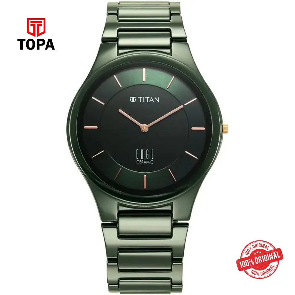 Titan NR1696QC06 Edge Ceramic Metal Band Men Watch - Topa