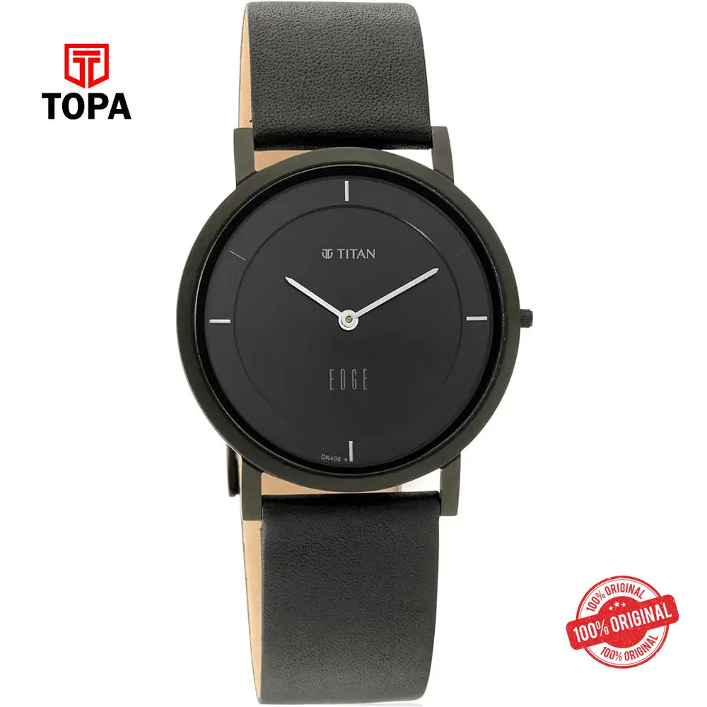 Titan NS1595NL04 Edge Leather Band Men Watch - Topa