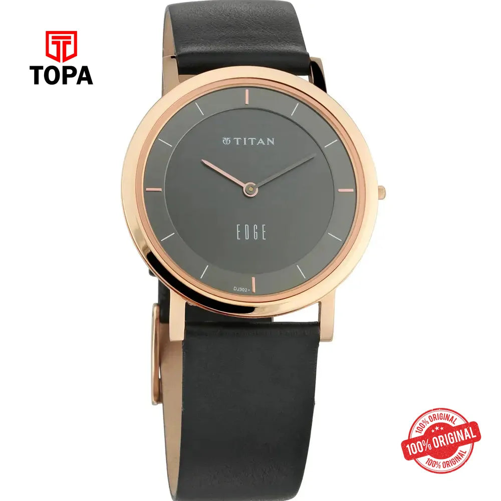 Titan NS1595WL09 Edge Leather Band Men Watch - Topa