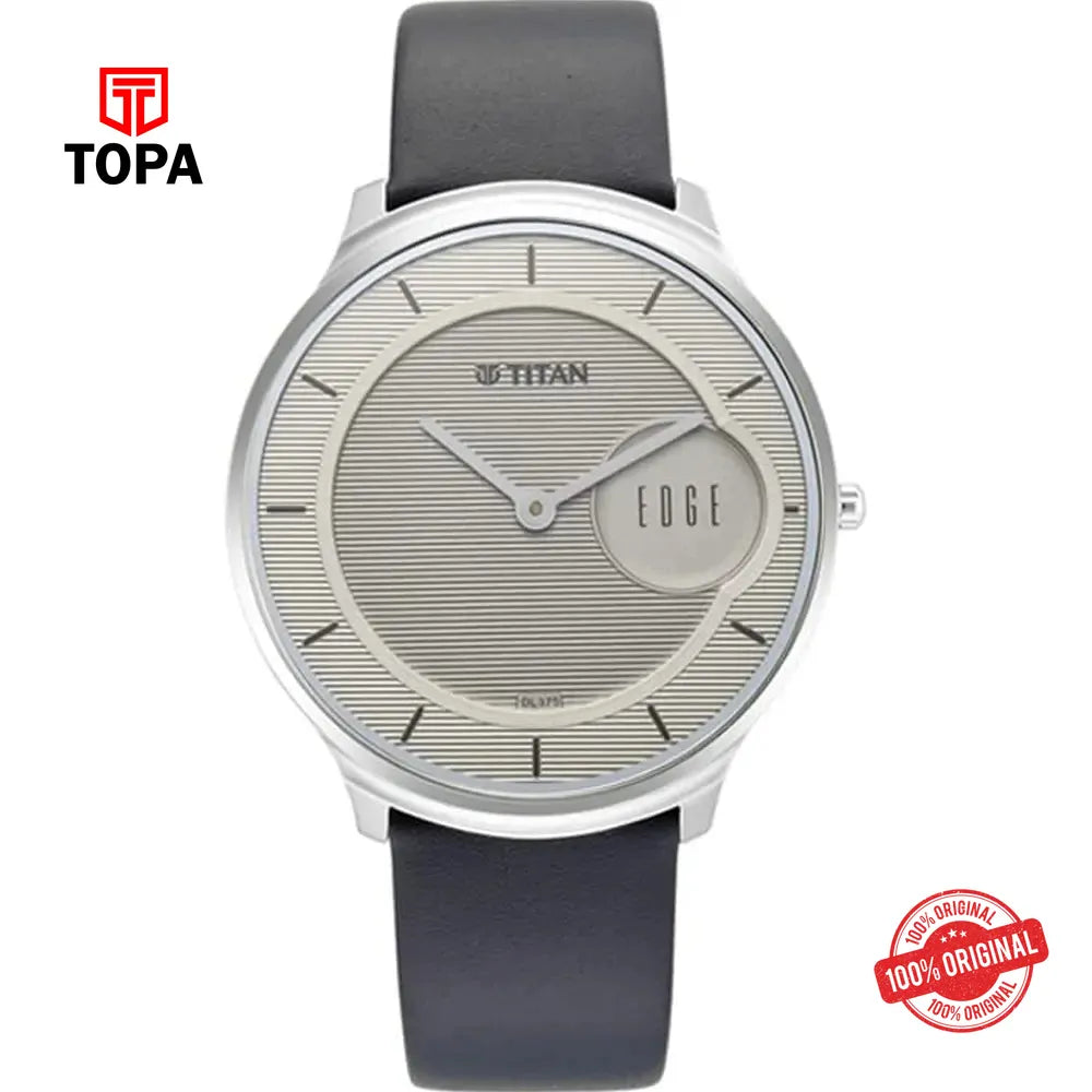 Titan NS1843SL01 Edge Leather Band Men Watch - Topa