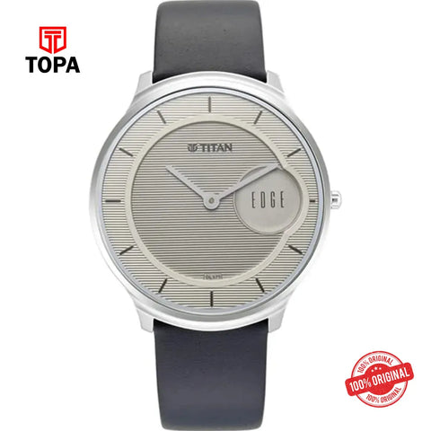 Titan NS1843SL01 Edge Leather Band Men Watch - Topa